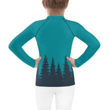 Load image into Gallery viewer, Treeline in Eastern Blue Kids Rash Guard