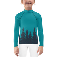 Load image into Gallery viewer, Treeline in Eastern Blue Kids Rash Guard