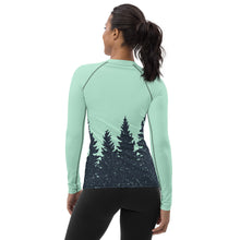 Load image into Gallery viewer, Treeline in Aero Blue Women's Rash Guard