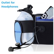 Load image into Gallery viewer, Running Hydration Belt Waist Bag with Water-Resistant Pockets and 2 Water Bottles for Outdoor Sports