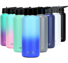 Load image into Gallery viewer, DRINCO® 32oz Stainless Steel Water Bottle (3 lids) -Morning Sky Blue