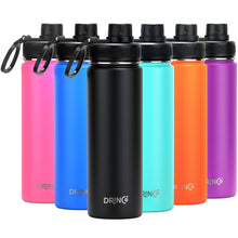 Load image into Gallery viewer, DRINCO® 22oz Stainless Steel Sport Water Bottle - Black