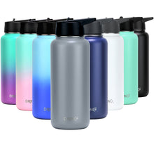 Load image into Gallery viewer, DRINCO® 32oz Stainless Steel Water Bottle (3 lids) - Asphalt Gray