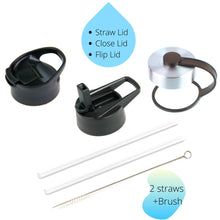 Load image into Gallery viewer, DRINCO® 32oz Stainless Steel Water Bottle (3 lids) - Asphalt Gray