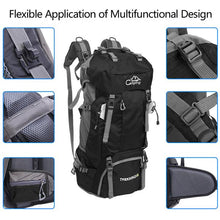 Load image into Gallery viewer, 60L Waterproof Foldable Backpack Camping Bag with Rain Cover