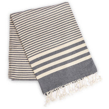 Load image into Gallery viewer, Fethiye Striped Ultra Soft Eco-Friendly Towel - Navy Blue