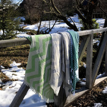 Load image into Gallery viewer, Mersin Eco-friendly Ultra Soft Chevron Towel - Green