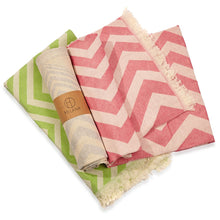 Load image into Gallery viewer, Mersin Eco-friendly Ultra Soft Chevron Towel - Green