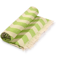 Load image into Gallery viewer, Mersin Eco-friendly Ultra Soft Chevron Towel - Green