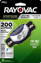 Load image into Gallery viewer, Rayovac  Sportsman  200 lumens Multicolored  LED  Head Lamp  AAA