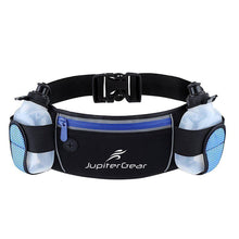 Load image into Gallery viewer, Running Hydration Belt Waist Bag with Water-Resistant Pockets and 2 Water Bottles for Outdoor Sports