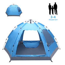 Load image into Gallery viewer, Waterproof Outdoor 3-4 Person Automatic Camping Tent