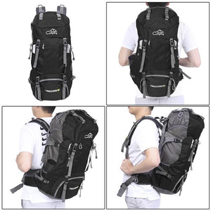 60L Waterproof Foldable Backpack Camping Bag with Rain Cover