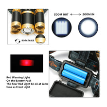 Load image into Gallery viewer, Waterproof Bright 5 LED Zoomable Headlight with Rechargable Battery