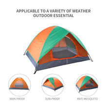 Load image into Gallery viewer, Outdoor 2-Person Double Door Camping Dome Tent