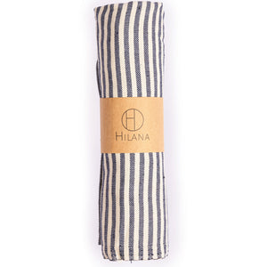 Fethiye Striped Ultra Soft Eco-Friendly Towel - Navy Blue