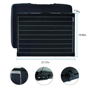 ACOPOWER 100w 12v Portable Solar Panel kit, Foldable 2X 50w Mono Suitcase, proteusX Waterproof 20A Charge Controller