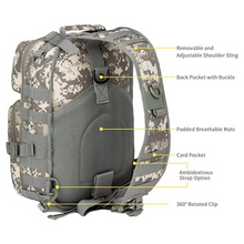 Load image into Gallery viewer, Camping Backpack, Medium Shoulder Sling Range Bag