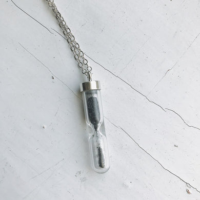 Space Time Hourglass Necklace with Meteorite Dust