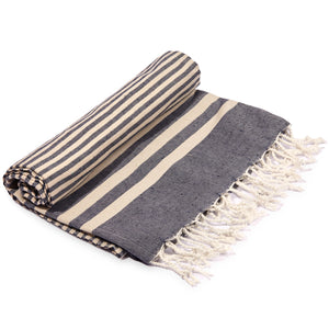 Fethiye Striped Ultra Soft Eco-Friendly Towel - Navy Blue