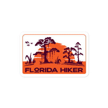 Florida Hiker Sunset Bubble-free sticker